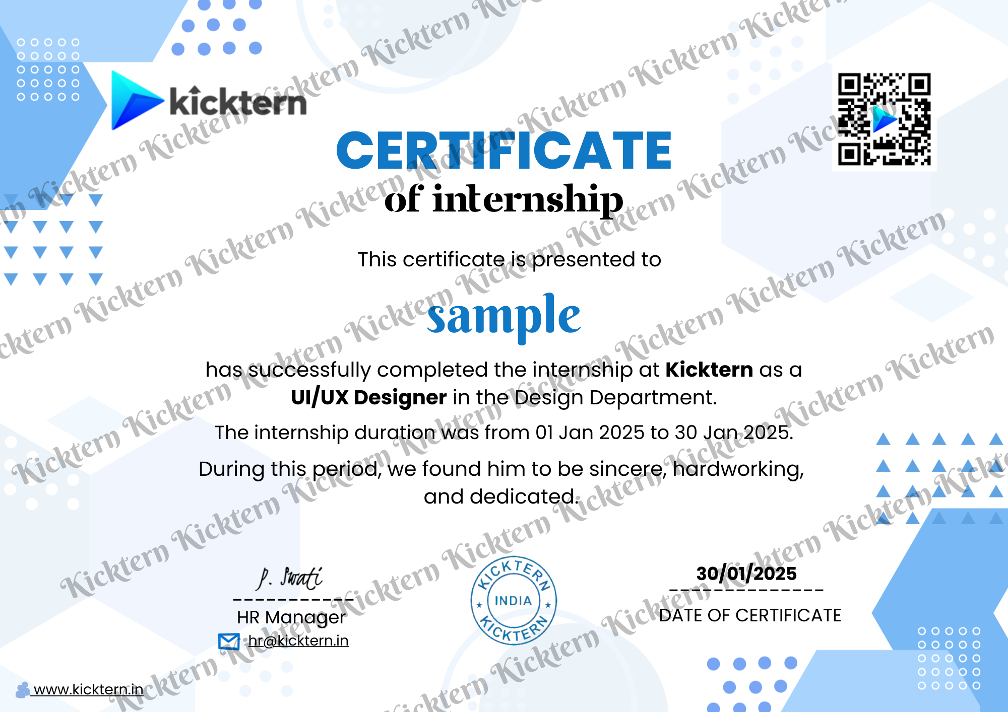 Sample Certificate Preview
